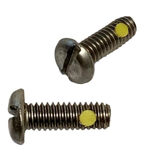 PMS812SNPL #8-32 X 1/2" Pan Head, Slotted, Machine Screw, w/Nylon Pellet, 18-8 Stainless